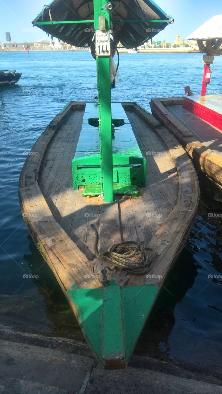 wood made boat