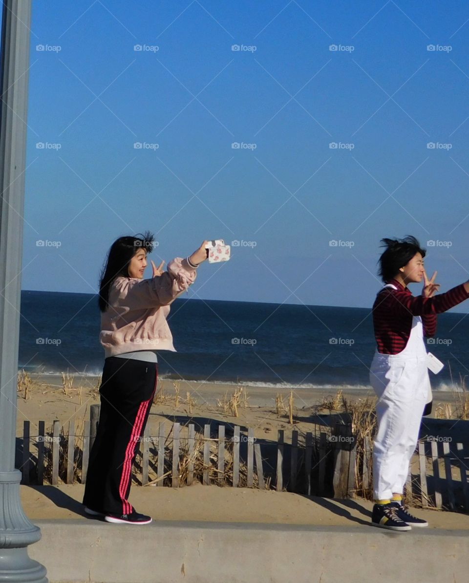 Taking Selfies at the Ocean