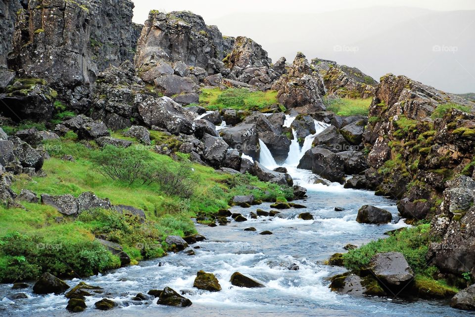 Mid Atlantic Rift between North American and Eurasian tectonic plates in Iceland