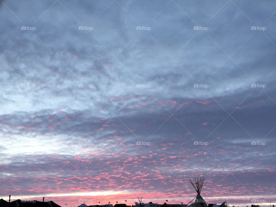 North Dakota, standing rock sunset