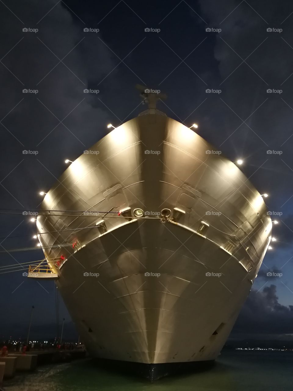 Queenly!! Ship at night.