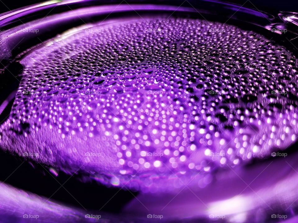 Close-up of bubbles and steam