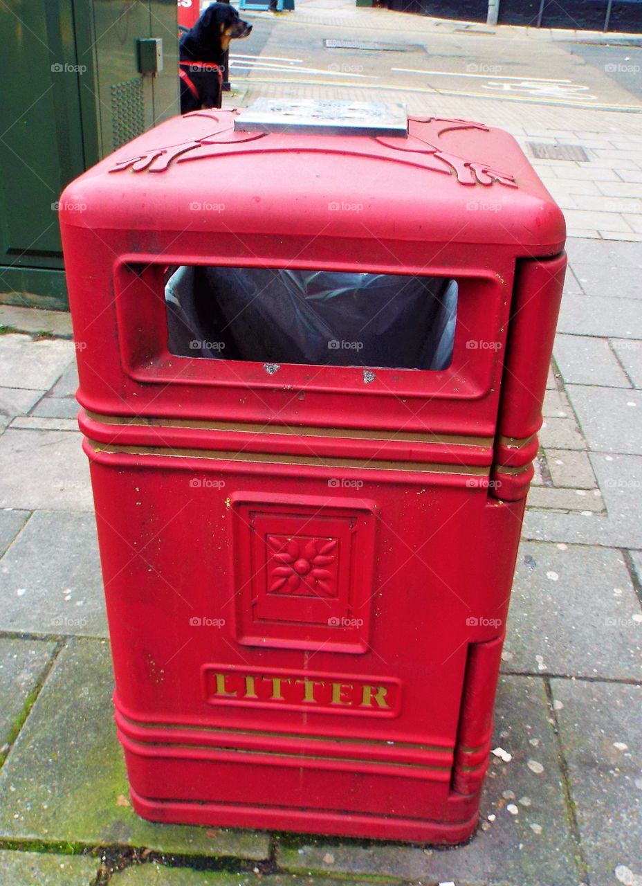 Red Litter Bin
