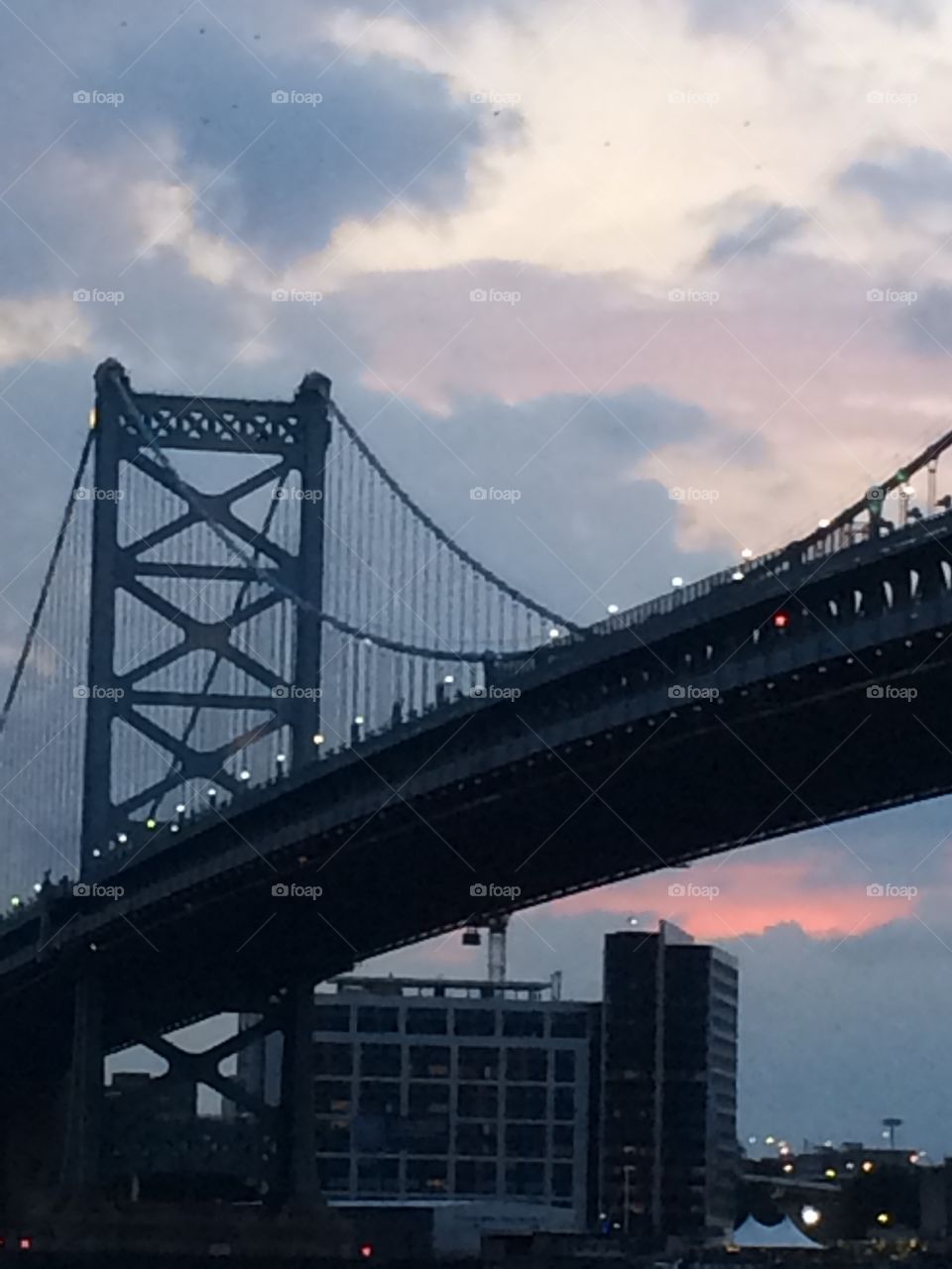 Bridge with sunset
