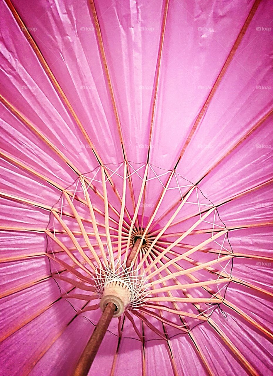 pink umbrella on the inside