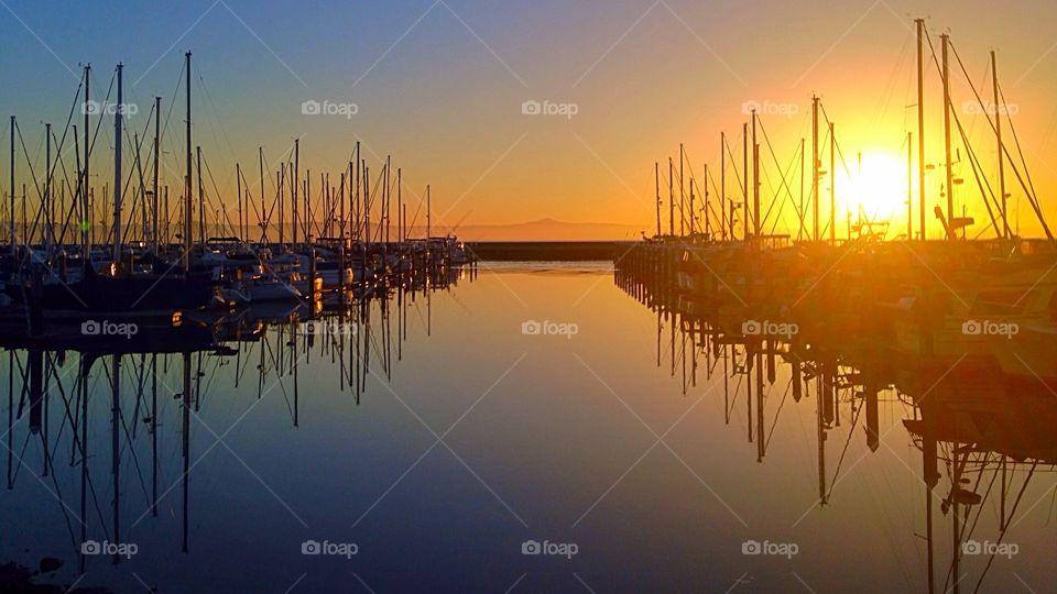 Sunrise at oyster point marina