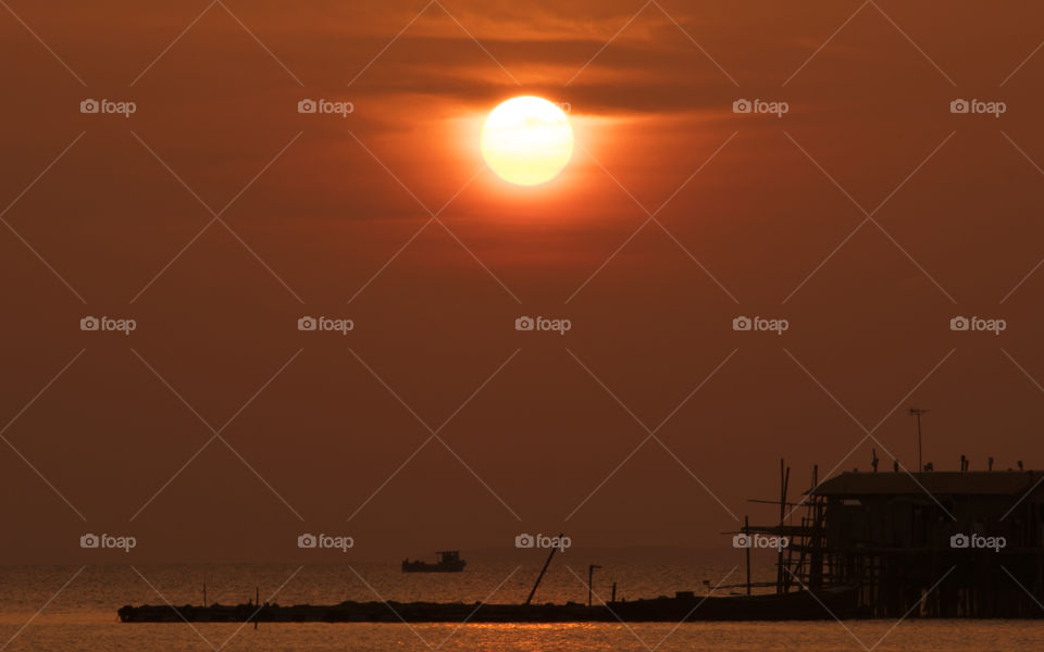 Close up full sunset