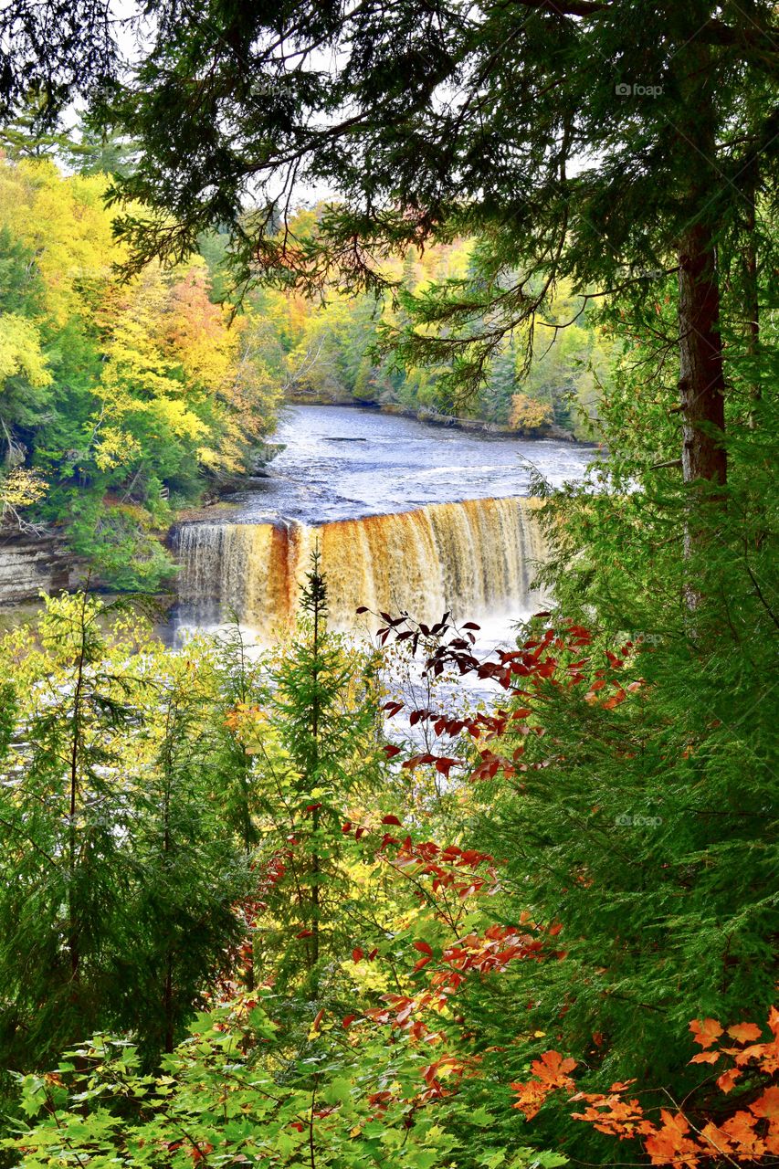 Beautiful view of Tahquamenon falls in Michigan 