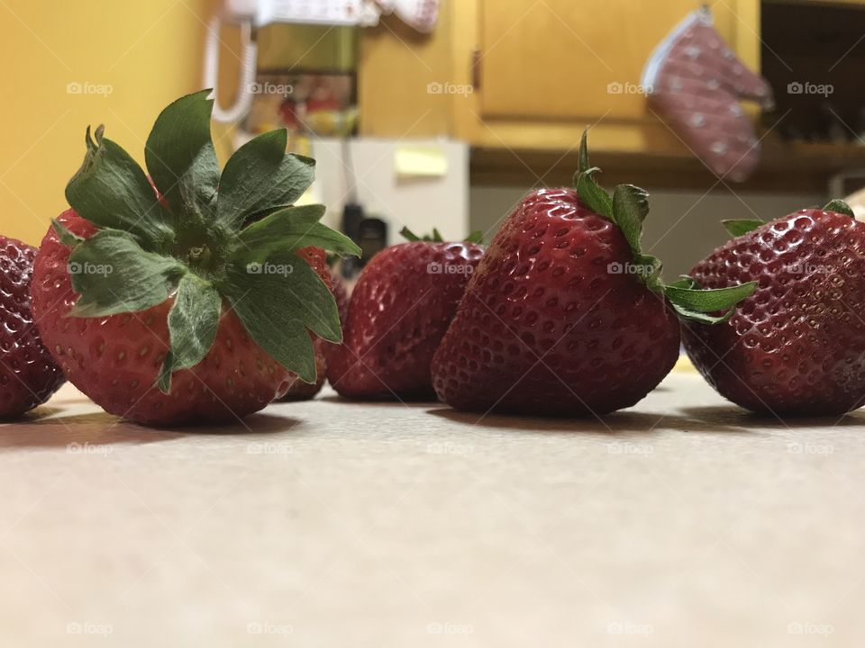 Strawberries up close 