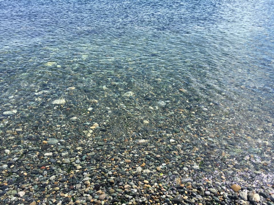 Water rocks and ripples. Washington beach 