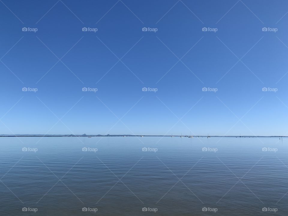 Ocean view with blue sky