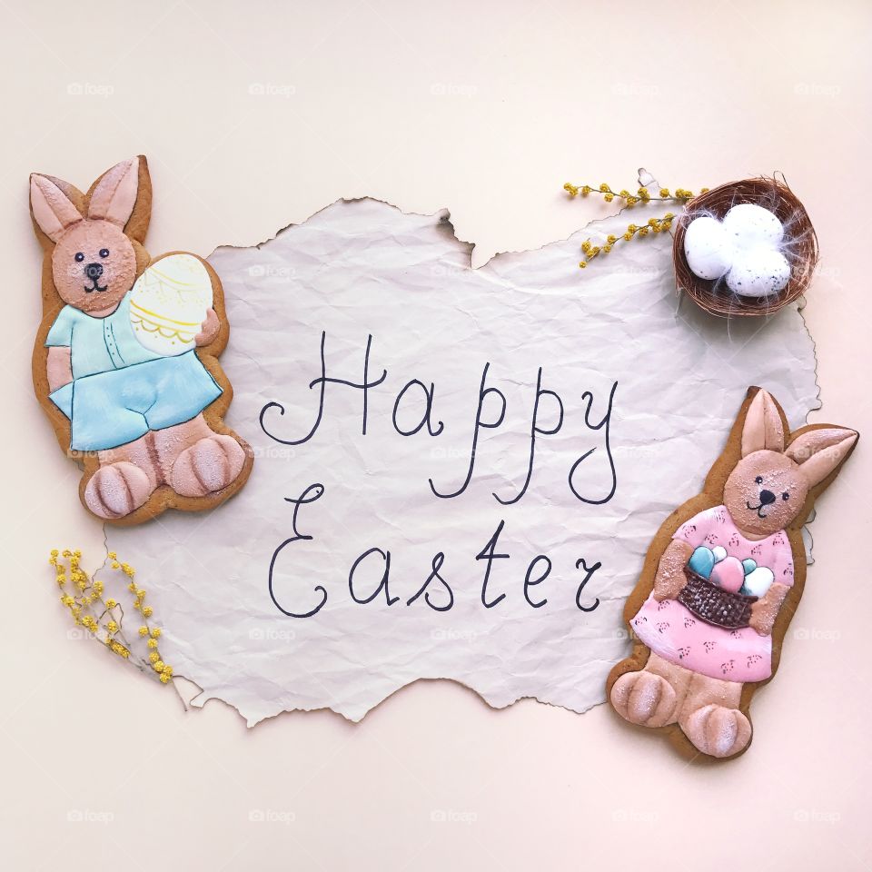 Happy Easter cookies. Rabbit