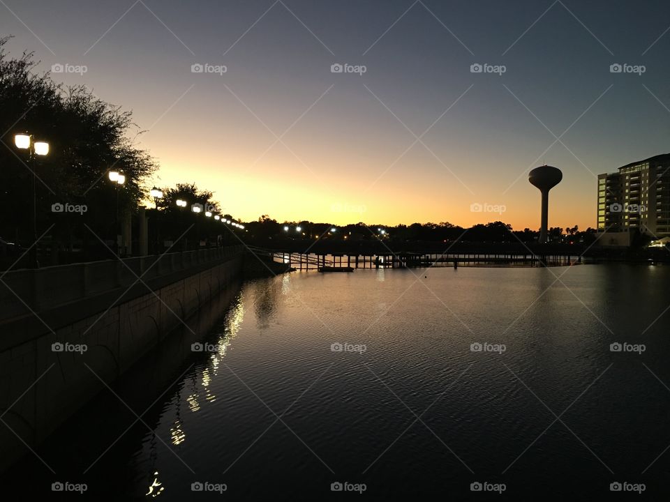 Water, No Person, Sunset, City, River