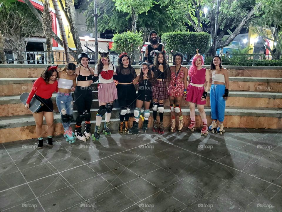 Crowd of Street Skaters