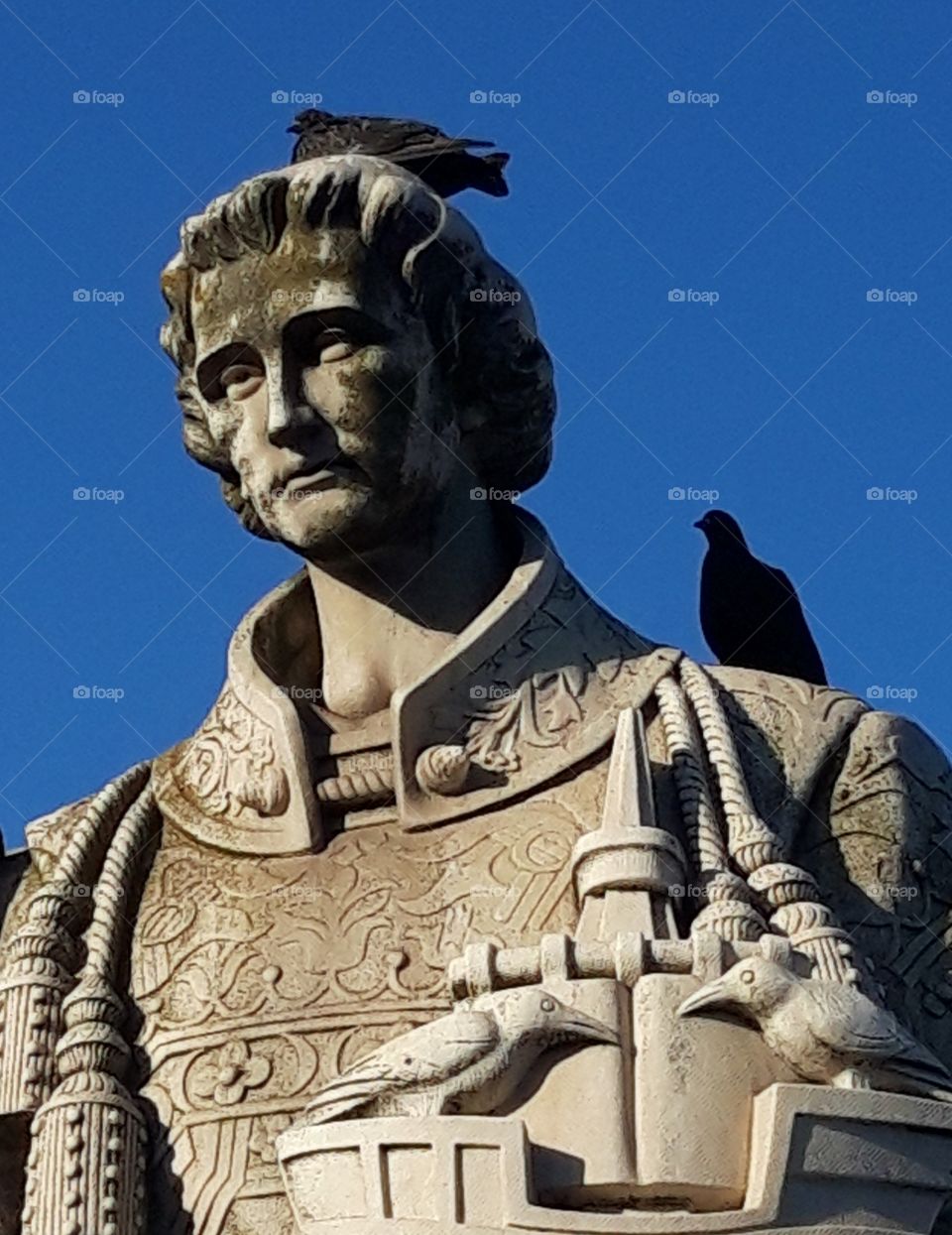 St Vincent with birds in Lisbon