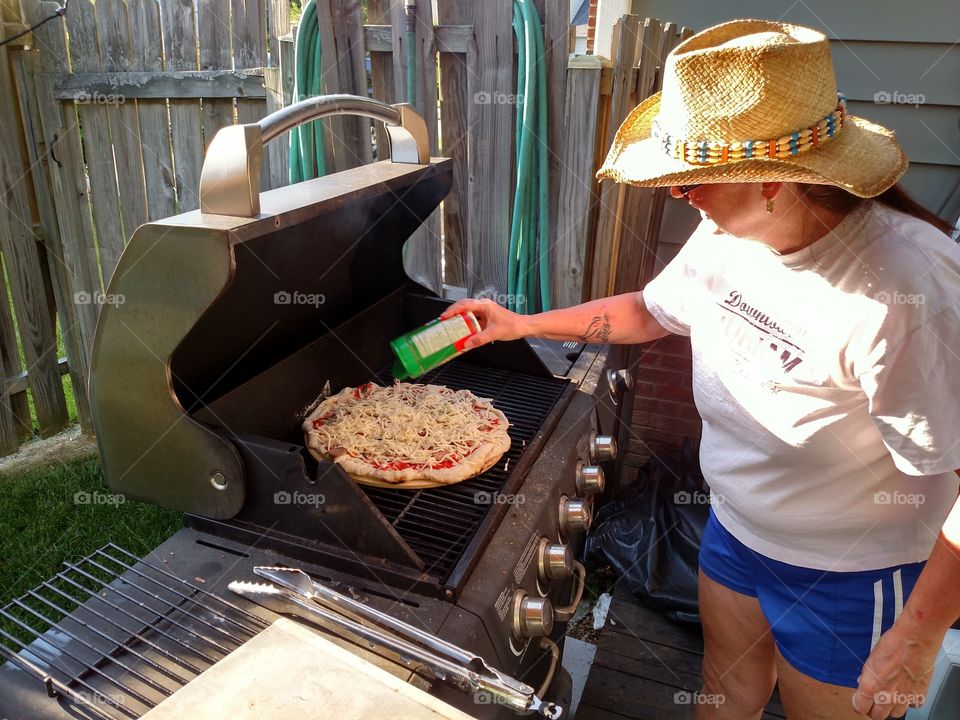 Bratwurst Pizza. Kelly is trying out her new pizza stone