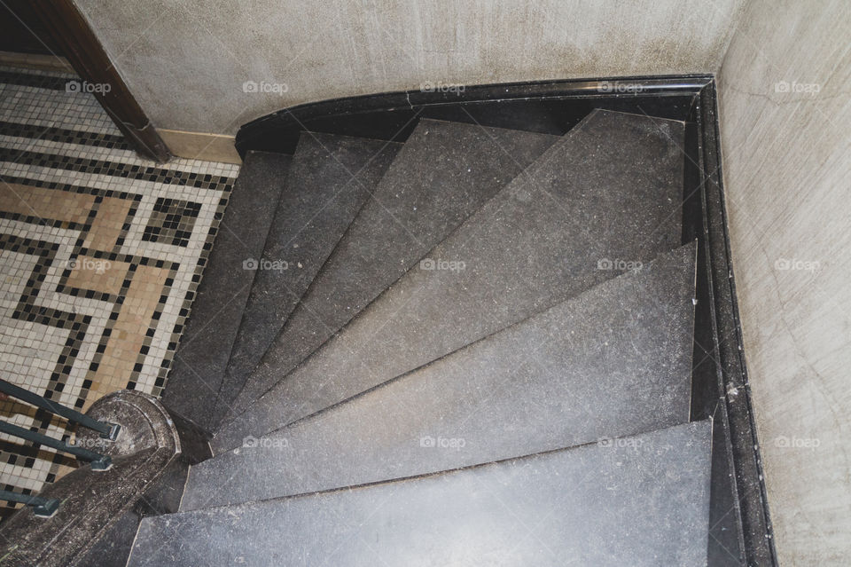 Old marble and iron seen from above 