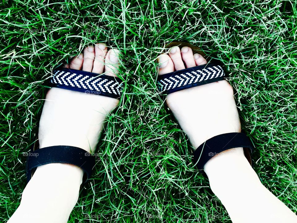 Sandals in the grass 