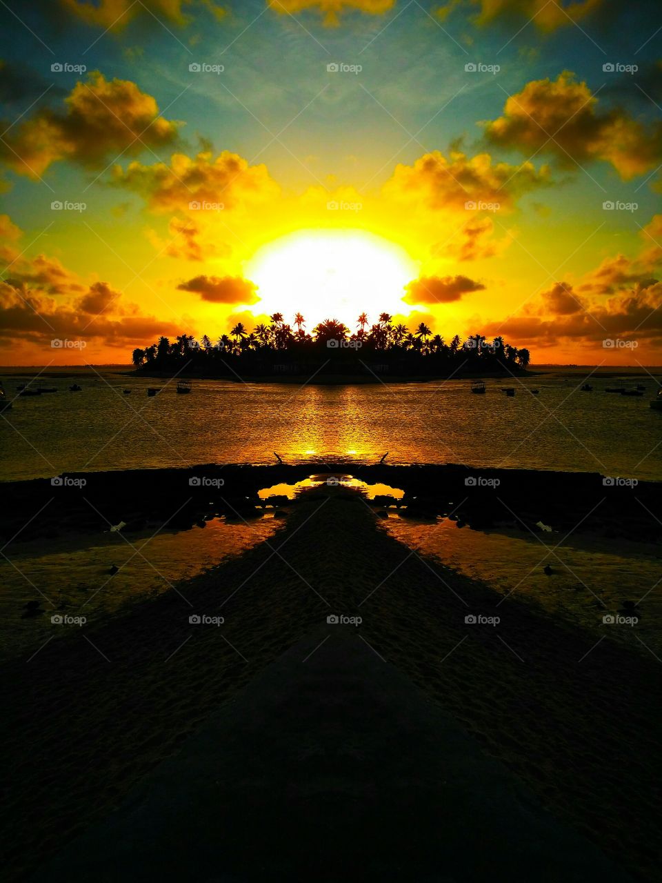 mirror sunset from Brazil