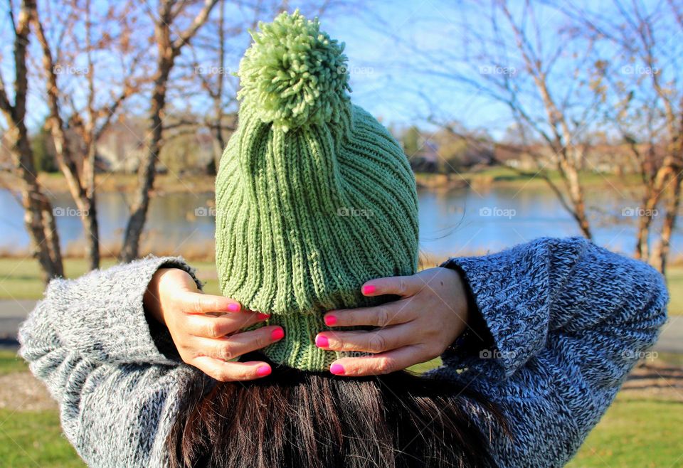 green beanie