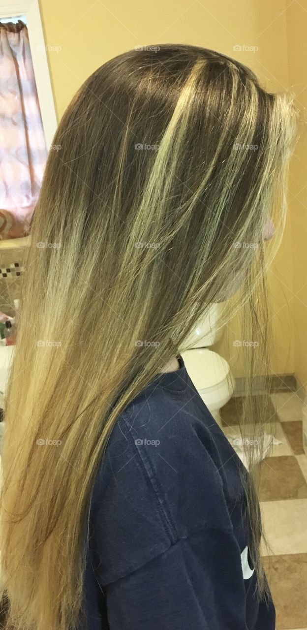 Highlights ombré hairstyle 