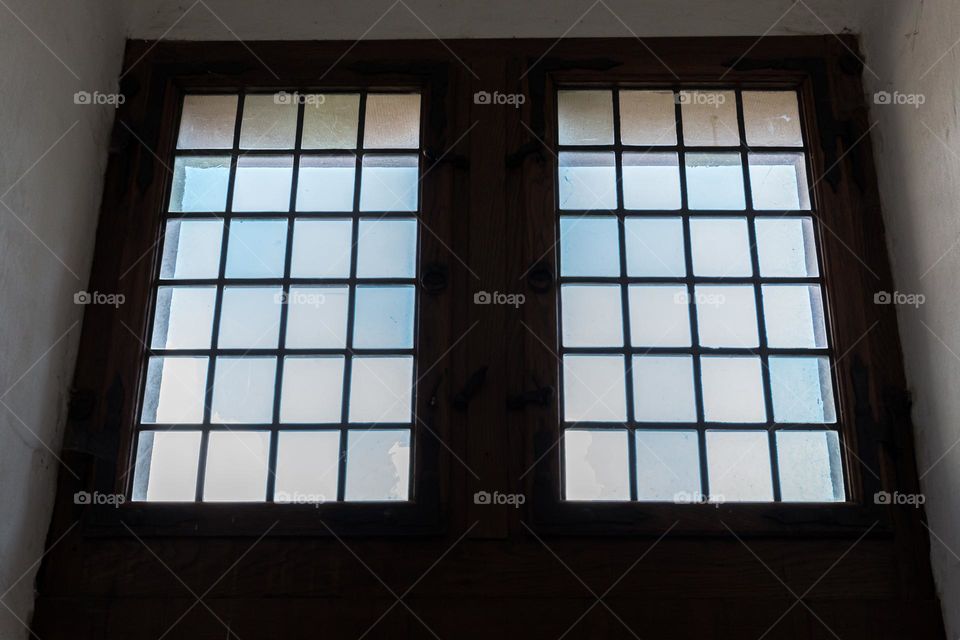 Old large window with many small squares