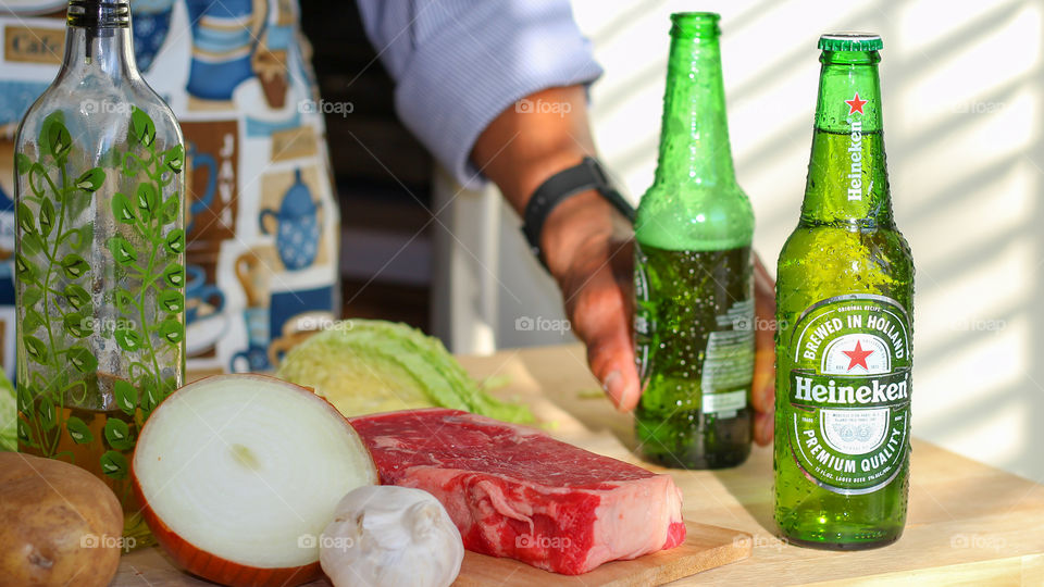 Enjoying your favourite Heineken