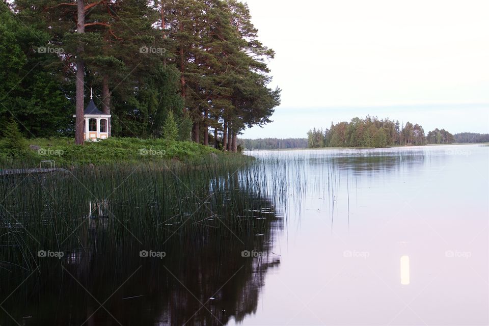 full moon over the water