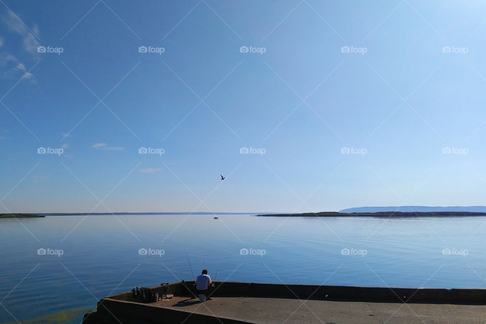 boundless water spaces of the Dnieper River in Ukraine