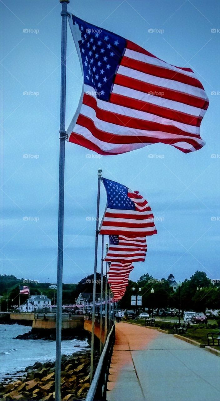 Flags in Glaucester Massachusetts