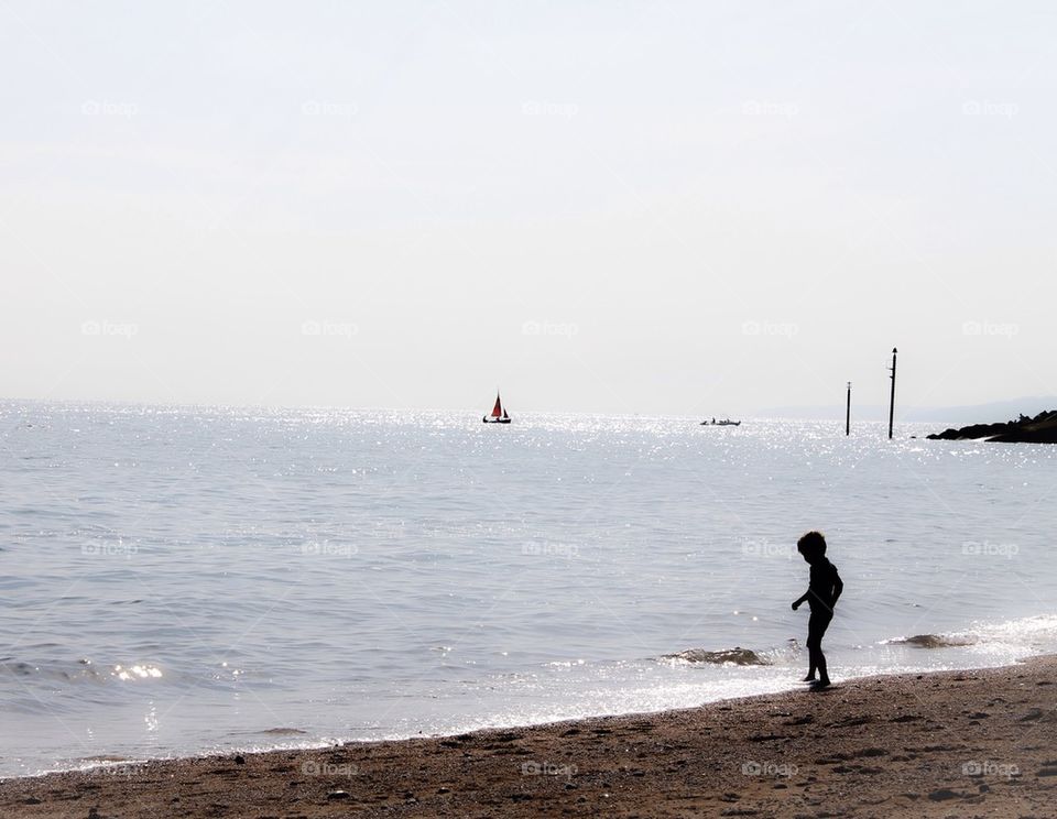 Paddling in the sea