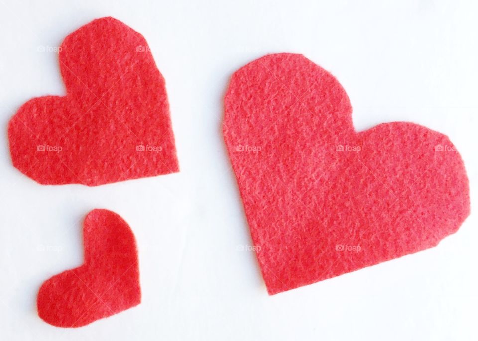 Red felt hearts 