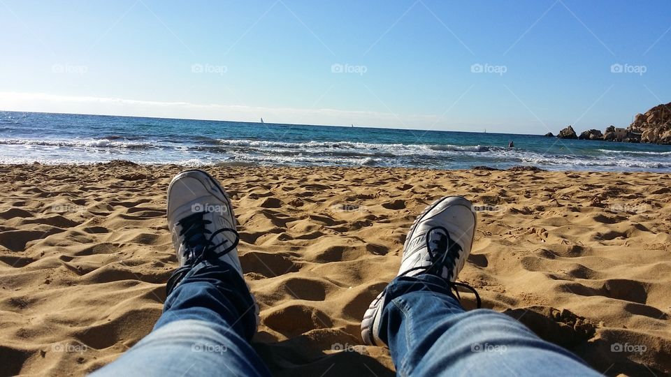 Relaxing on the beach