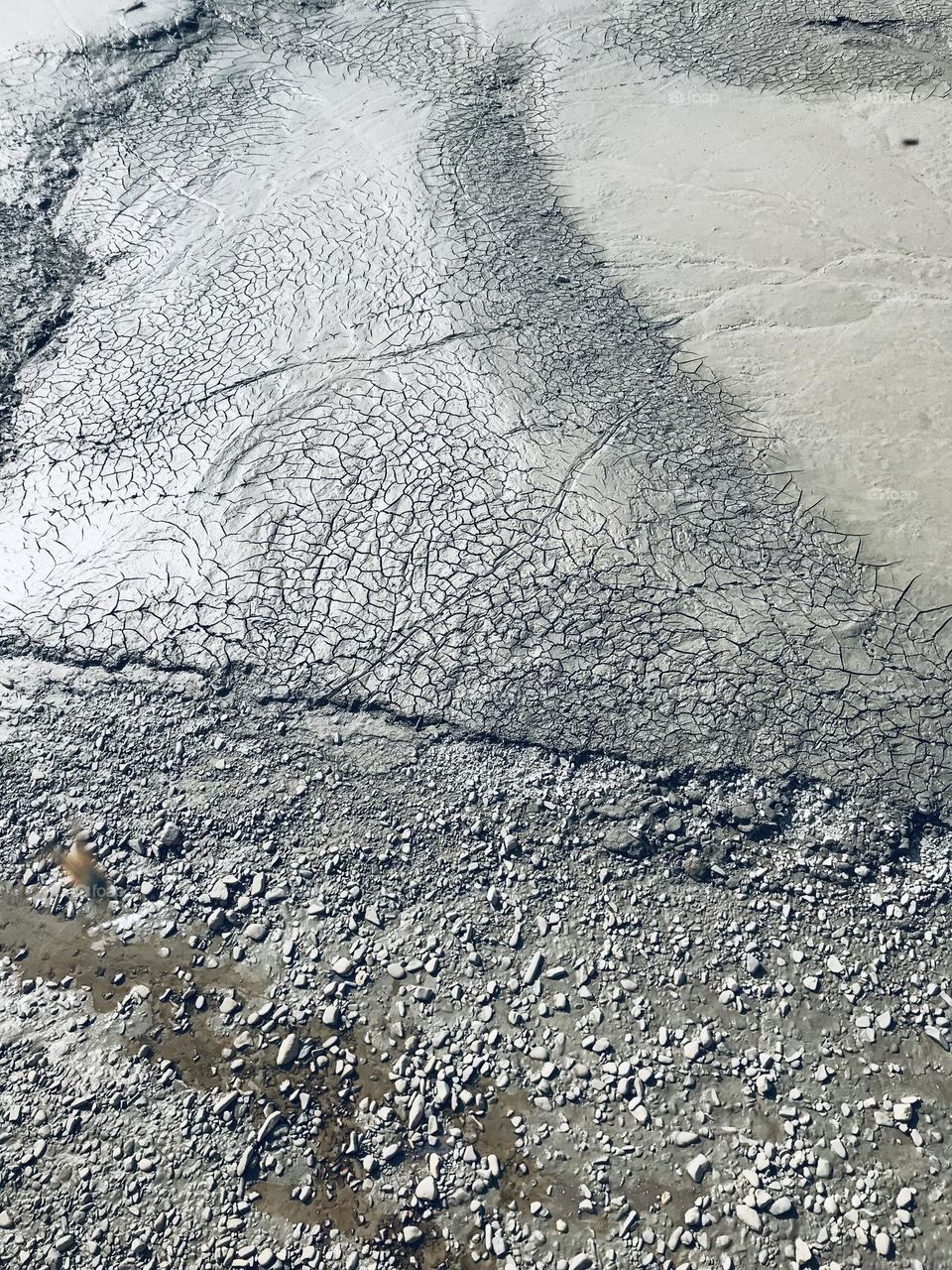 dried river bed due to global warming of the planet, natural texture