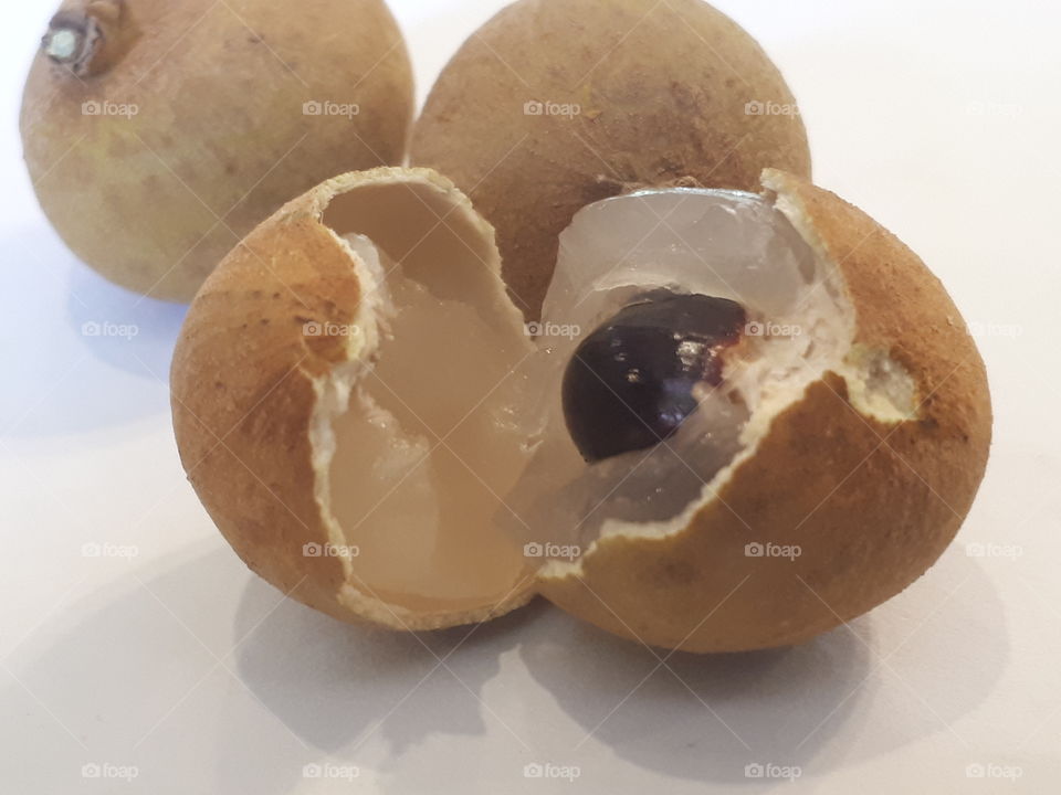 Close up of longan with seed