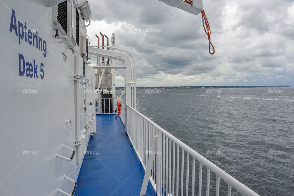 View from a Ferry from Scandlines trafficing Helsingborg Sweden and Helsingör Denmark.