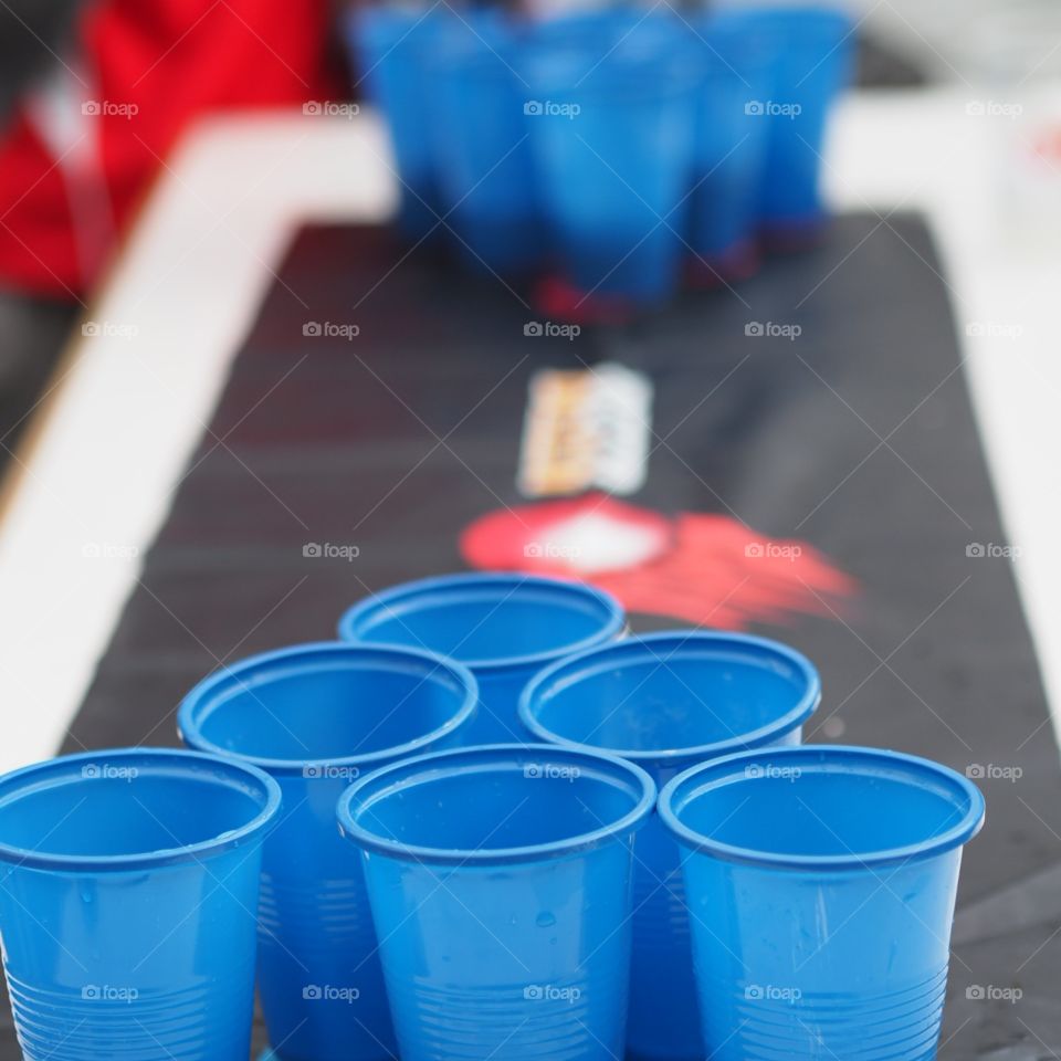 Close up Beer Pong Table