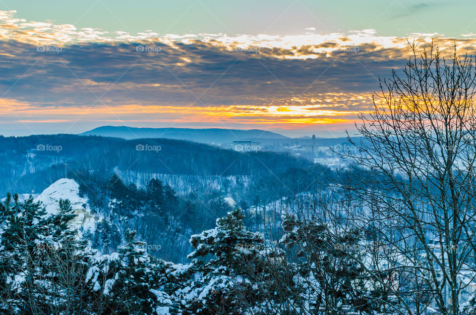 Nature landscape during sunset