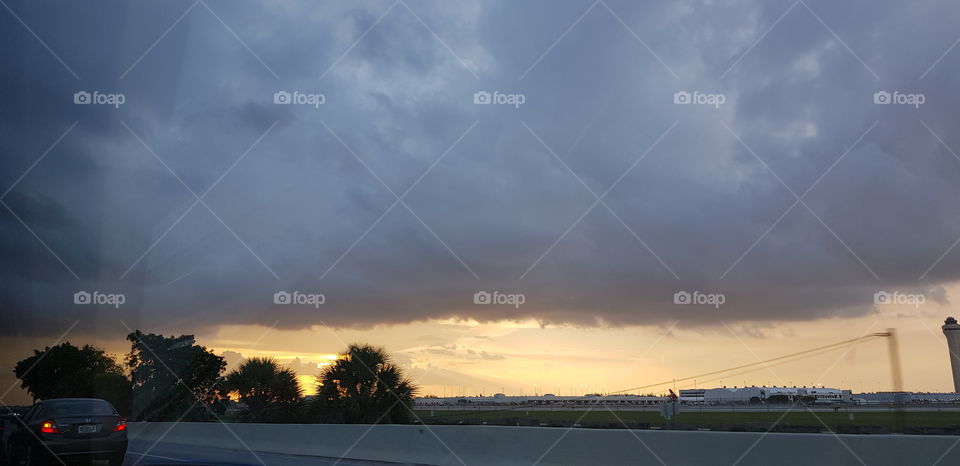 Sunset, Sky, Landscape, Storm, Bridge
