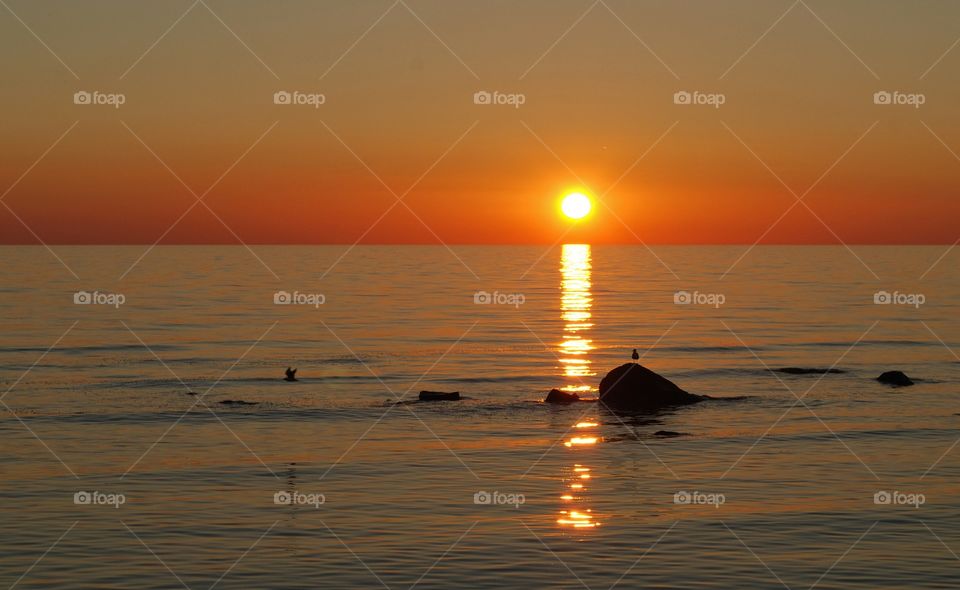 Dramatic sky with idyllic sea