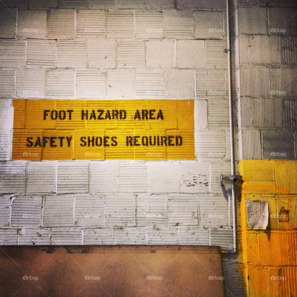 Foot Hazard Area Safety Shoes Required