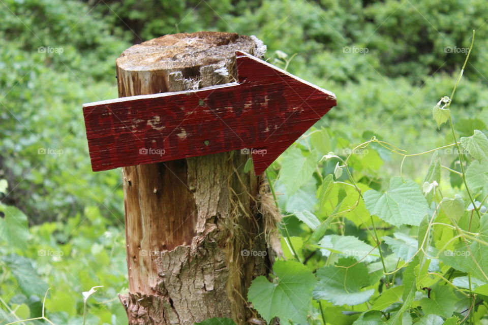 A sign found along the trail whike hiking through Havasu Canyon in the bottom of the Grand Canyon
