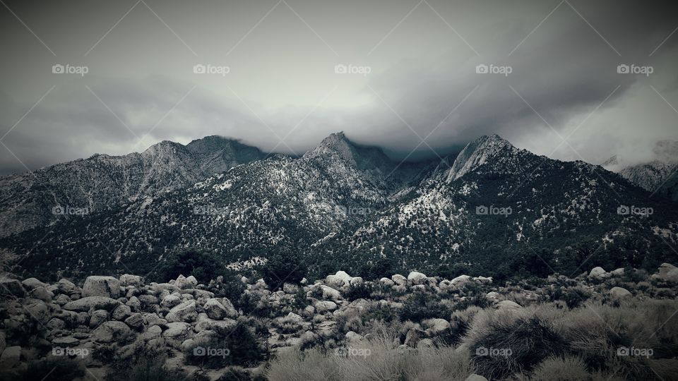 Mountains near Lone Pine, Ca. Storm brewing  from the west!