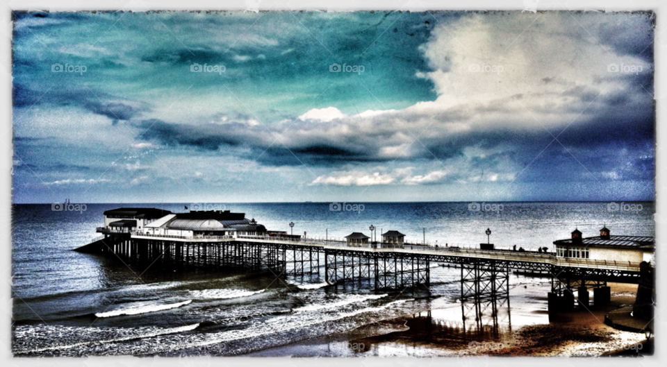 cromer pier beach sea storm by iphoneographer
