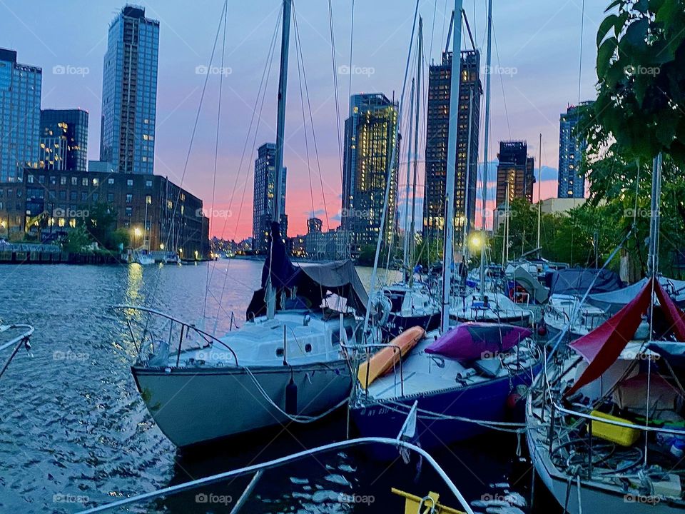The boats at “Newtown Creek” by the “Pulaski Bridge” in LIC, Queens give this area a very special romantic feel. The best view can be experienced from aboard one of the boats. 2023. Hypnotic Productions