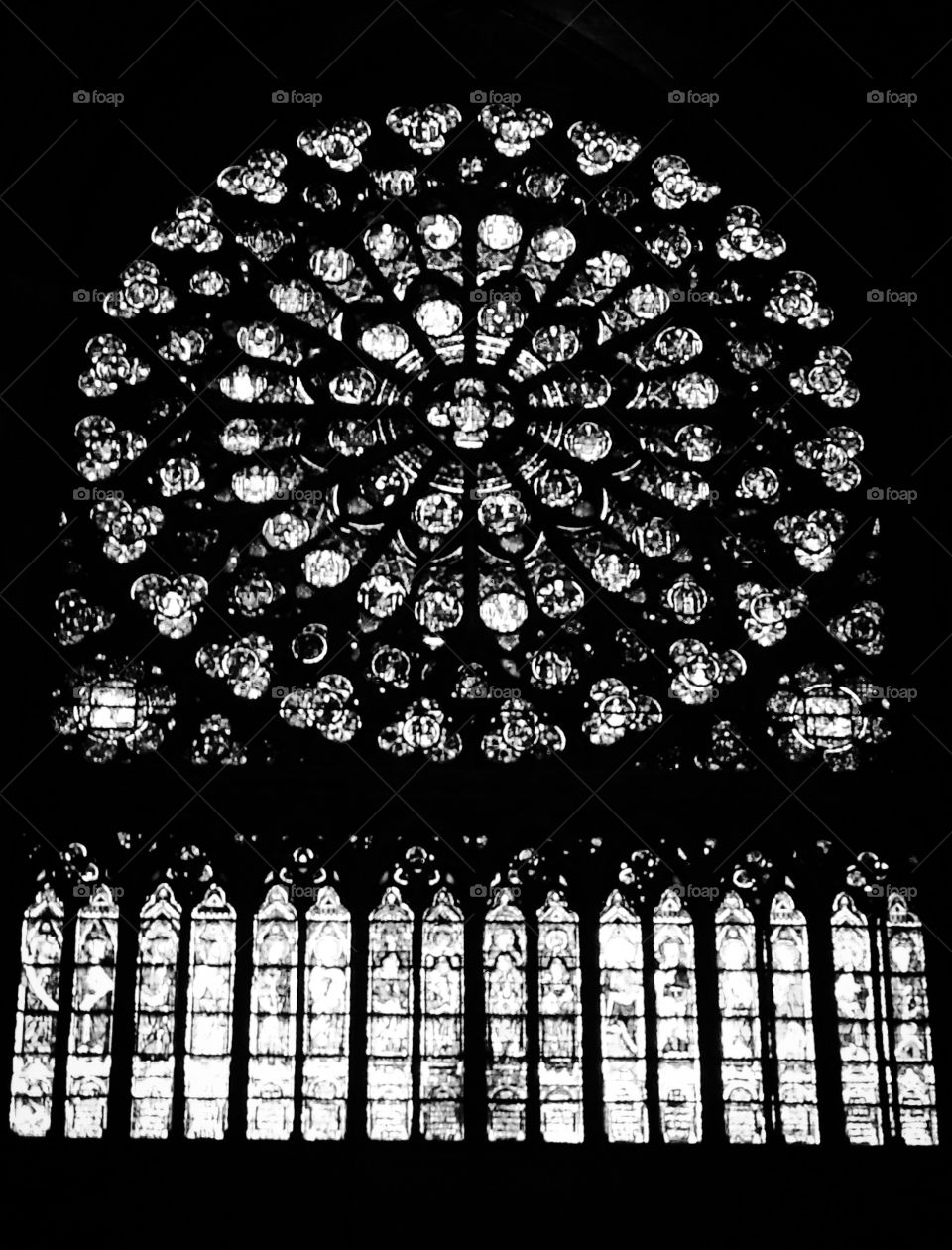 Stained glass in black & white
