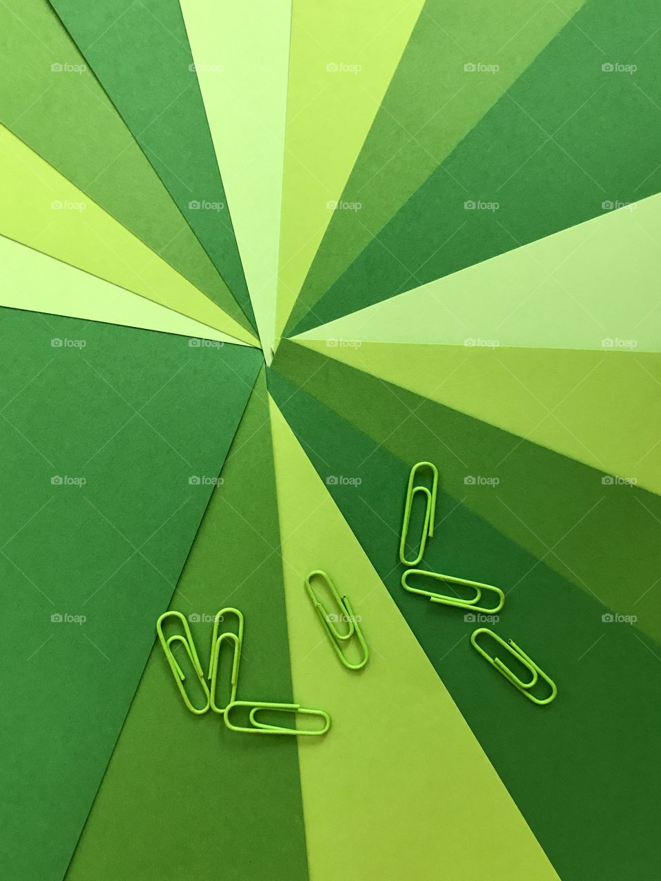 Overhead view of paperclips