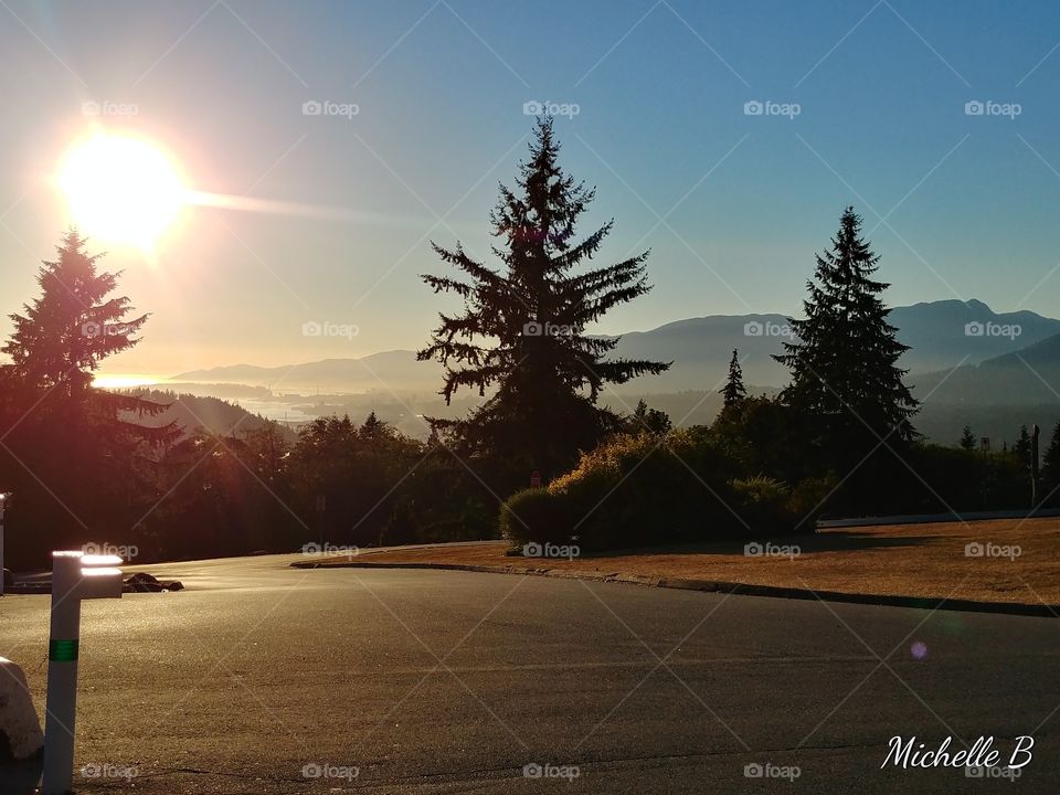 Watching the sunset on top of Burnaby Mountain