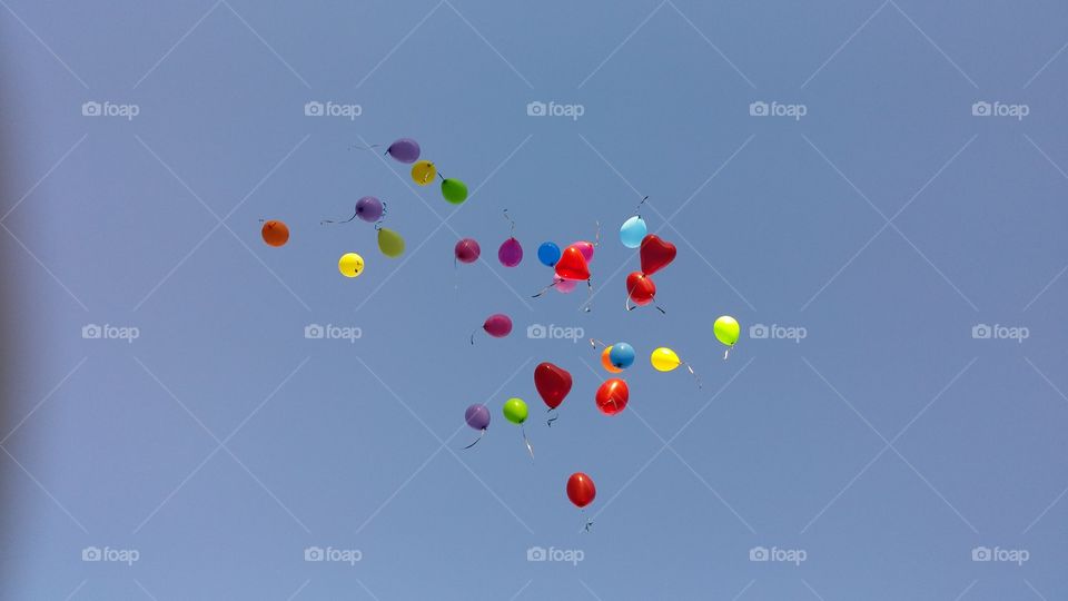 release of balloons