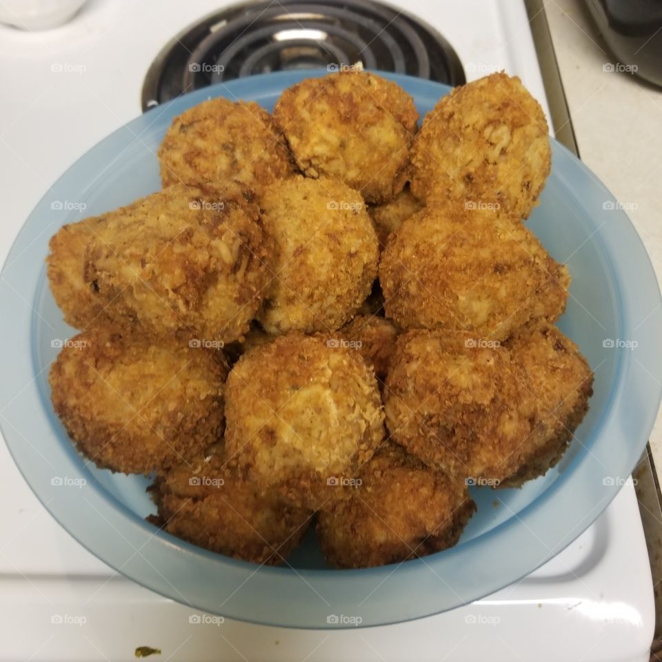 The perfect homemade batch of Boudin balls..
